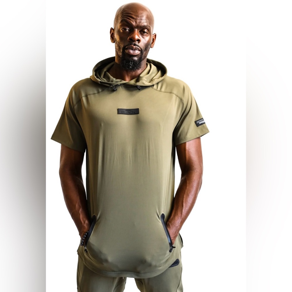 Actively Black Short Sleeve Hoodie 2X